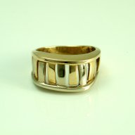 златен пръстен ЖЪЛТО И БЯЛО злато 4.01 грама/ размер №57, снимка 5 - Пръстени - 11214586