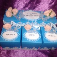 Кутия за бебешки съкровища с рози и пеперуди, кутии за бебешки спомени в синьо, снимка 1 - Подаръци за кръщене - 20430272