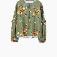 Флорален топ, снимка 1 - Блузи с дълъг ръкав и пуловери - 24957661