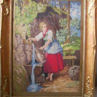 гоблен Момиче на извора,картина,пано, снимка 1 - Гоблени - 17020839