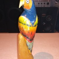 ретро колекция-папагал-дърво/лак-33х10см-внос франция, снимка 2 - Антикварни и старинни предмети - 20245035