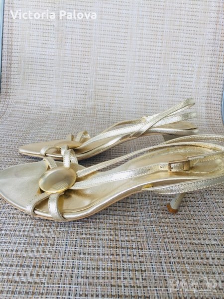 Златисти кожени сандали ROLLINI, снимка 1