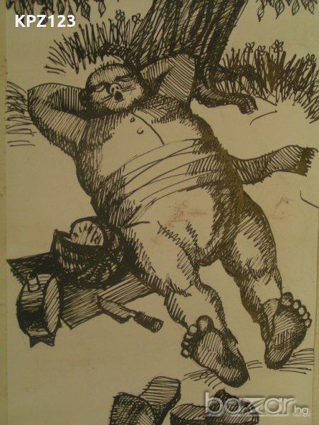 Графика/ туш селянин, снимка 1