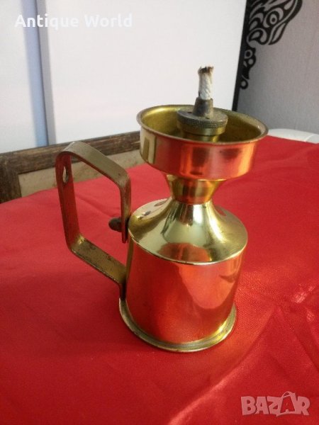 Масивен Малък Бронзов Преносим  Газов Фенер, снимка 1
