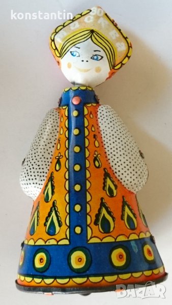 ТЕНЕКИЕНА МЕХАНИЧНА КУКЛА СССР, снимка 1
