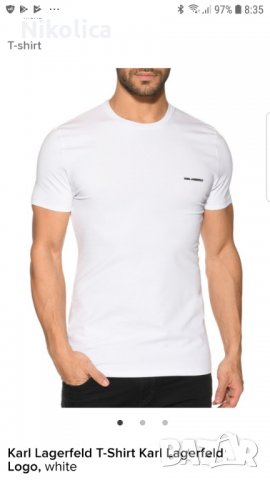  Оригинална тениска Karl Lagerfeld. Черна-L Бяла-XL , снимка 1 - Тениски - 25304909