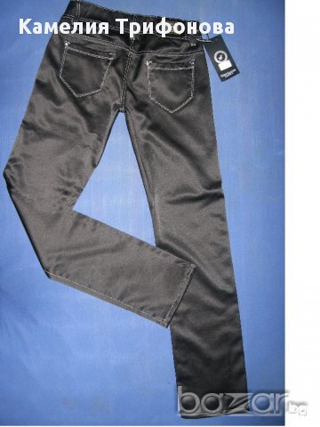 Poison scorpion jeans - плътен панталон с еластичност и сатенен ефект, снимка 3 - Панталони - 9141962