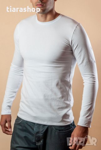 Класическа Мъжка Тениска Дълъг ръкав Памук Ликра 1-131 ТИАРА ГАЛИАНО, снимка 1 - Бельо - 24462611