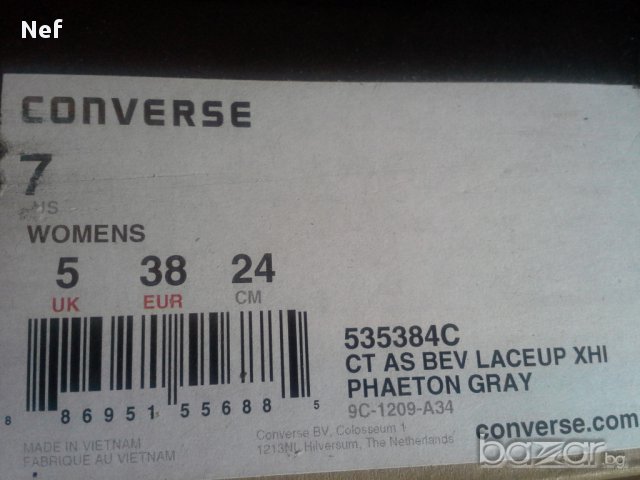 Кецове/ботуши Converse All Star Beverley, естествен велур, снимка 4 - Дамски ботуши - 11783806