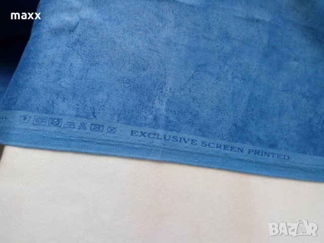Ефектен принт син плат 80 х 420 см , снимка 4 - Платове и дамаски - 24618352