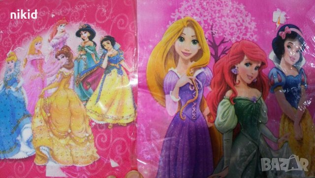 Принцеси Снежанка Рапунцел Ариел Белл Пепеляшка Жасмин 10 парти салфетки за рожден ден