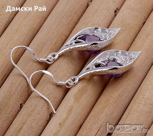 Сребърни обеци 020, снимка 2 - Обеци - 17505948