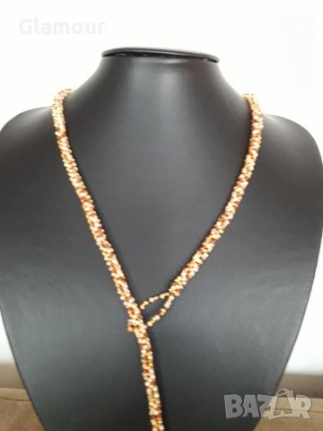 Колие от зелен хаулит и мъниста, снимка 4 - Колиета, медальони, синджири - 19040154