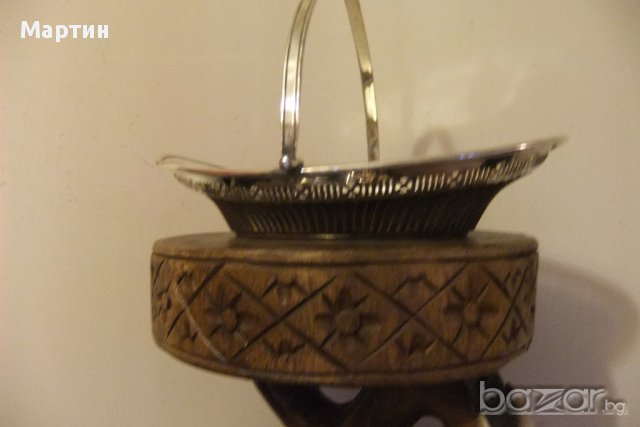 Стара масивна посребрена - Фруктиера  (00811), снимка 3 - Други стоки за дома - 12631438