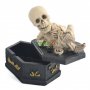 Сувенирен пепелник - скелет върху ковчег, снимка 2