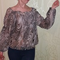 Ефирна блузка, снимка 2 - Блузи с дълъг ръкав и пуловери - 21042086