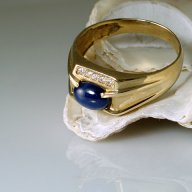 златен пръстен със ЗВЕЗДЕН САПФИР 4.94 грама, снимка 2 - Пръстени - 18161668