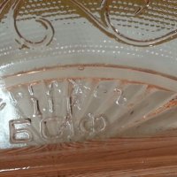 Ретро  солница  розово стъкло, снимка 4 - Антикварни и старинни предмети - 22324298