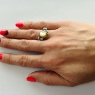 Сребърен авторски  пръстен със седеф - сребро проба 950, снимка 6 - Пръстени - 18572368