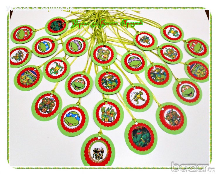 медальони с Костенурките Нинджа за детски рожден ден, снимка 1