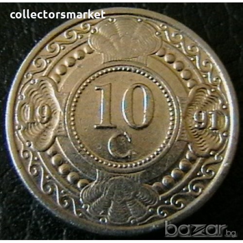 10 цента 1991, Холандски Антили, снимка 1