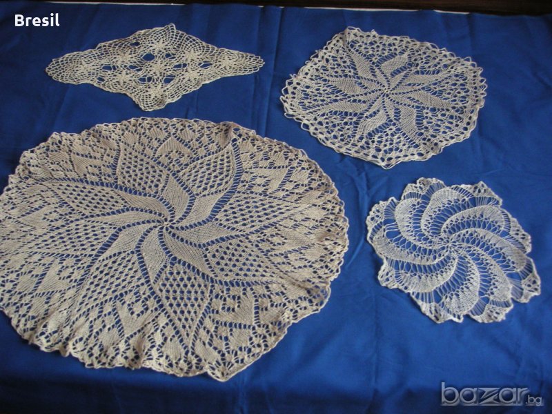 16 бр Дантелени покривки Плетени Покривки  на една кука за маса Тишлайфери Карета, снимка 1