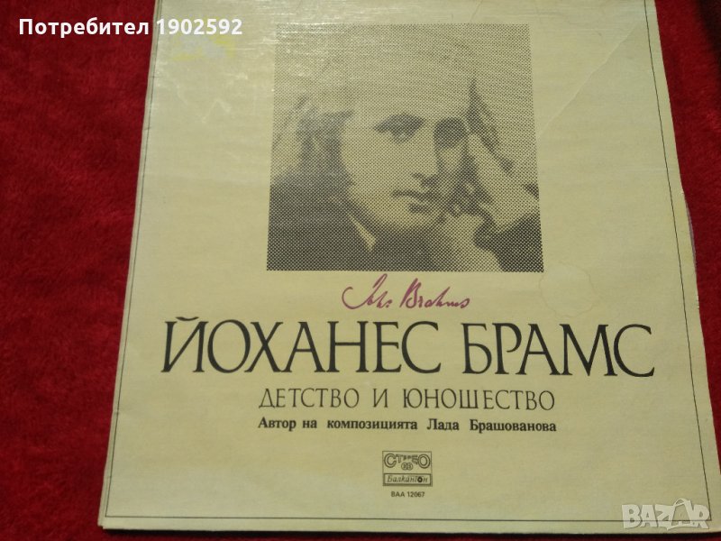  Йоханес Брамс , Автор На Композицията Лада Брашованова ‎– Детство И Юношество ВАА 12067 , снимка 1
