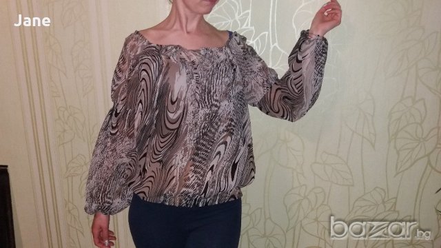 Ефирна блузка, снимка 2 - Блузи с дълъг ръкав и пуловери - 21042086