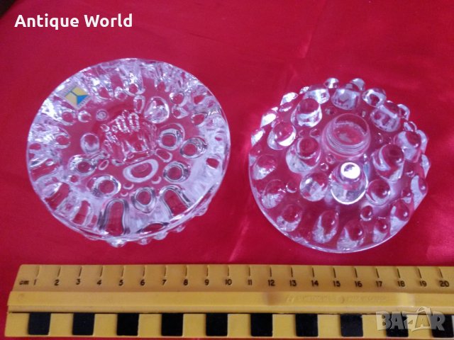 Свещници КРИСТАЛНО Стъкло MALERAS SWEDEN, снимка 4 - Антикварни и старинни предмети - 24550311