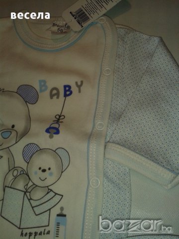 Бебешка блузка с панталонки - 56 см, снимка 1 - Бебешки блузки - 14403871