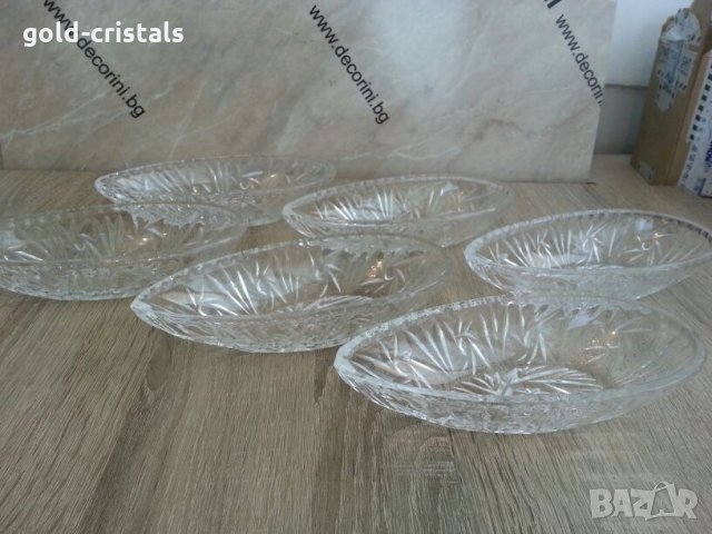 кристални купички лодки, снимка 1 - Антикварни и старинни предмети - 22629859