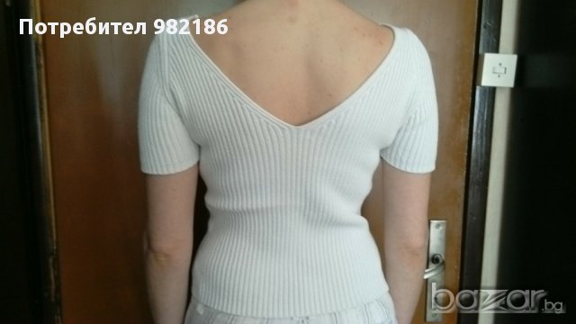бяла елегантна и семпла дамска блуза, снимка 4 - Тениски - 10476209