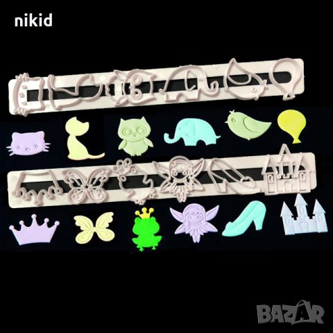 #Р5 2 релси с животни и принцески пластмасови резци форми за бисквитки украса фондан тесто