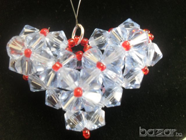 Сърце с кристали Сваровски 003, снимка 6 - Колиета, медальони, синджири - 7419596