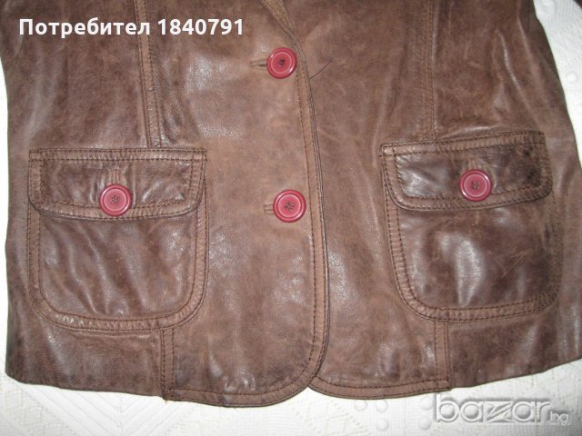 Кожено сако/яке, вталено – размер 42, снимка 7 - Якета - 21398485