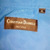 Синя мъжка риза Christian Danieli дълъг ръкав, снимка 1 - Ризи - 25601509