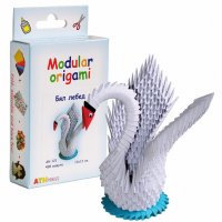 Комплект за изработване на модулно оригами Бял лебед, снимка 1 - Други - 19520625