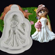 булка с букет сватба 3D силиконов молд форма калъп за фондан шоколад торта украса, снимка 1 - Форми - 16661661