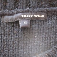  Черна машинно плетена блуза T A L L Y W E I J L, нова, размер Хs, снимка 9 - Блузи с дълъг ръкав и пуловери - 9815387