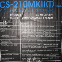 Компактна Hi-Fi мини система ONKYO CS-210MKII с бижуто CR-305FX CD-Receiver (Ресийвър с вграден CD), снимка 11 - Аудиосистеми - 24682573