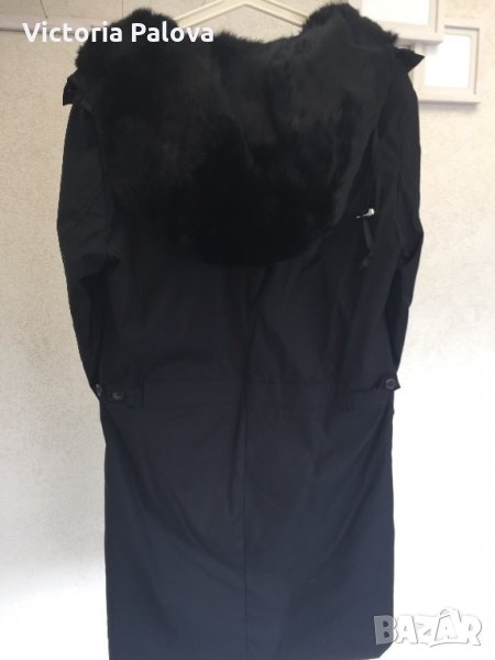 Удобно красиво палто с разкошна качулка(заешка кожа), снимка 1