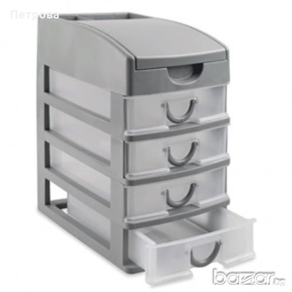 Пластмасов органайзер с четири чекмеджета-15х22х26 см., снимка 1