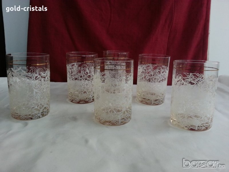  чаши с златен кант , снимка 1