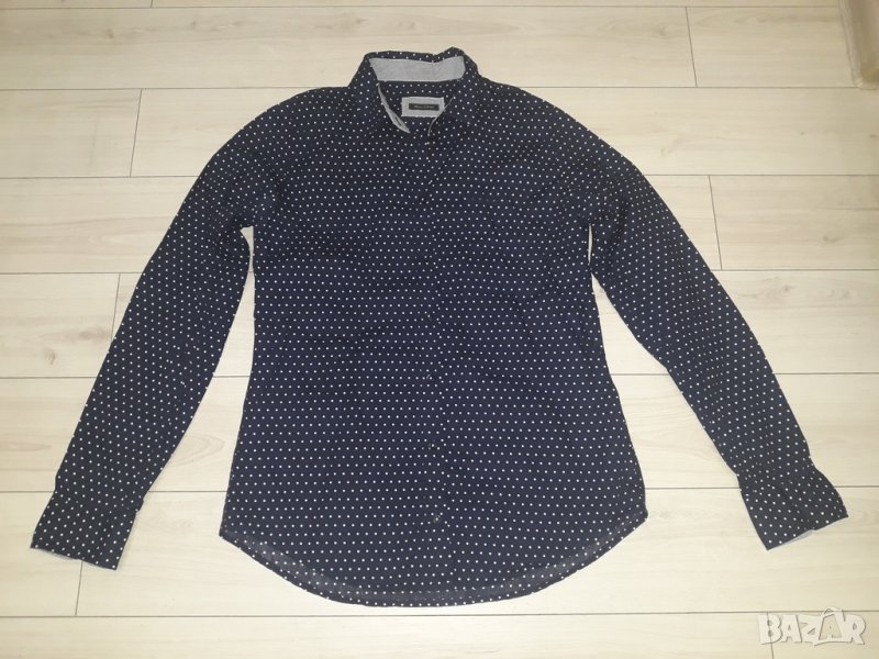 Юношеска риза тъмно синя на бели точки марка Marco' Polo, снимка 1