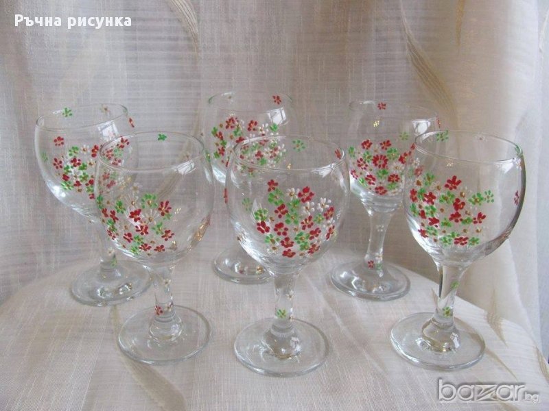 Ръчно рисувани чаши за ракия , снимка 1