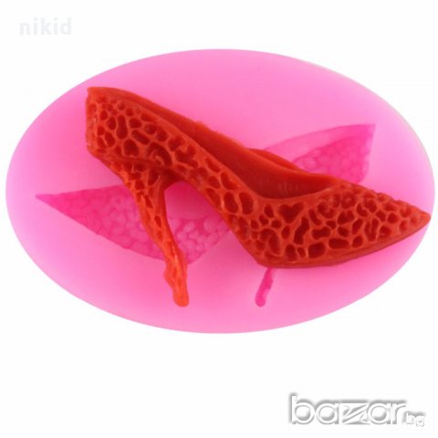 дамска обувка сандал токче ток силиконов молд форма за торта украса фондан