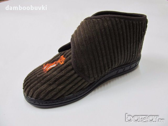 Български пантофи кафяво кадифе, снимка 3 - Бебешки обувки - 17677135