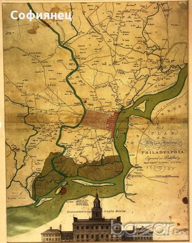 Стара карта от началото на миналия век възстановена размер 37/45, снимка 2 - Антикварни и старинни предмети - 18454919