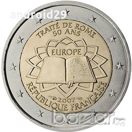 2 Евро монети (възпоменателни) емитирани 2007г (50 години от Подписването на Римският договор), снимка 7 - Нумизматика и бонистика - 16924227