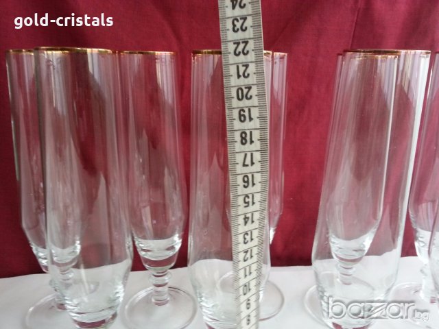 ретро кристални чаши с златен кант , снимка 5 - Антикварни и старинни предмети - 20026799